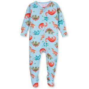 imageGerber Baby Girls Toddler ButterySoft Snug Fit Footed Pajamas with Viscose Made with EucalyptusSnugosaurous