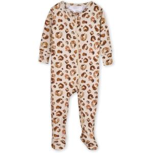 imageGerber Baby Girls Toddler ButterySoft Snug Fit Footed Pajamas with Viscose Made with EucalyptusSpotted Leopard