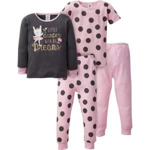 imageGerber Baby Girls Toddler Snug Fit 4Piece Pajama SetPurple Bunny