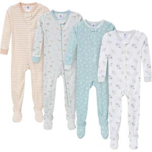 imageGerber BabyBoys 4Pack Footed PajamasFarm