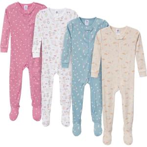 imageGerber BabyGirls 4Pack Footed PajamasDogs