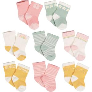 imageGerber Unisex Baby 8Pair WiggleProof SockGolden Floral