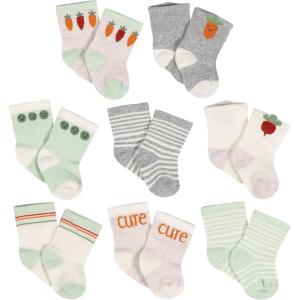imageGerber Unisex Baby 8Pair WiggleProof SockHappy Veggies