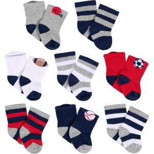 imageGerber Unisex Baby 8Pair WiggleProof SockSports Blue