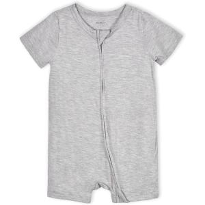 imageGerber Unisex Baby Buttery Soft Short Sleeve Romper with Viscose Made from EucalyptusGlacier Gray