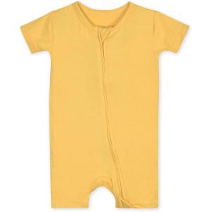 imageGerber Unisex Baby Buttery Soft Short Sleeve Romper with Viscose Made from EucalyptusHoney