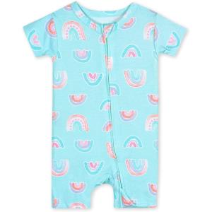 imageGerber Unisex Baby Buttery Soft Short Sleeve Romper with Viscose Made from EucalyptusRainbow Sky