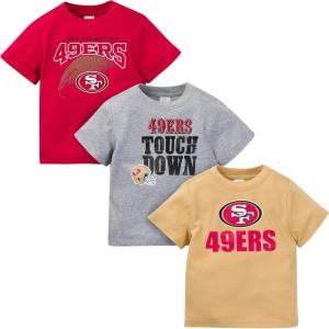 imageGerber Unisex Baby NFL 3 Pack Short Sleeve Team Fan Tee ShirtTeam Color