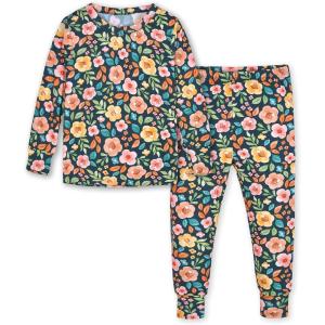 imageGerber Unisex Baby Toddler Buttery Soft 2Piece Snug Fit Pajamas with Viscose Made from EucalyptusMidnight Floral