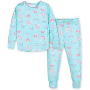 imageGerber Unisex Baby Toddler Buttery Soft 2Piece Snug Fit Pajamas with Viscose Made from EucalyptusRainbow Sky
