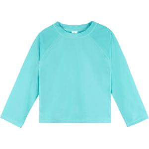 imageGerber Unisex Baby Toddler UPF 50 Long Sleeve Rashguard Swim ShirtAqua