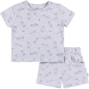 imageGerber babyboys Toddler Tshirt and Shorts SetHeather Skateboard