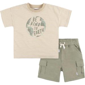 imageGerber babyboys Toddler Tshirt and Shorts SetKind Earth
