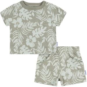 imageGerber babyboys Toddler Tshirt and Shorts SetTropical Leaves