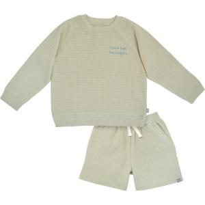 imageModern Moments by Gerber Baby Boys 2piece Longsleeve Top ampamp Short SetLight Green