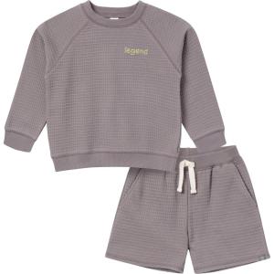 imageModern Moments by Gerber Baby Boys 2piece Longsleeve Top ampamp Short SetMedium Grey