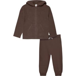 imageModern Moments by Gerber Baby and Toddler Hooded Sweater Knit Jacket ampamp JoggerBrown