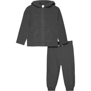 imageModern Moments by Gerber Baby and Toddler Hooded Sweater Knit Jacket ampamp JoggerEbony