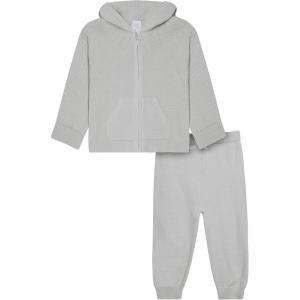imageModern Moments by Gerber Baby and Toddler Hooded Sweater Knit Jacket ampamp JoggerGrey
