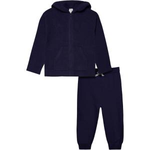imageModern Moments by Gerber Baby and Toddler Hooded Sweater Knit Jacket ampamp JoggerNavy