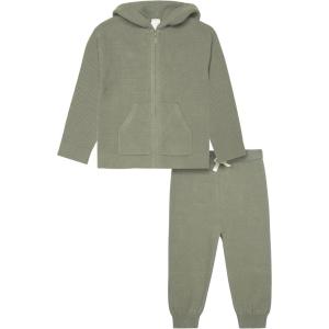 imageModern Moments by Gerber Baby and Toddler Hooded Sweater Knit Jacket ampamp JoggerOlive