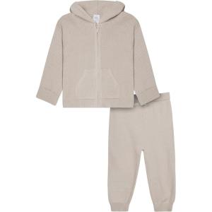 imageModern Moments by Gerber Baby and Toddler Hooded Sweater Knit Jacket ampamp JoggerTaupe