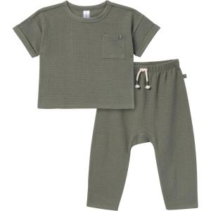 imageModern Moments by Gerber Boys Baby and Toddler Honey Comb Sweater Knit Top and Pant SetDark Green