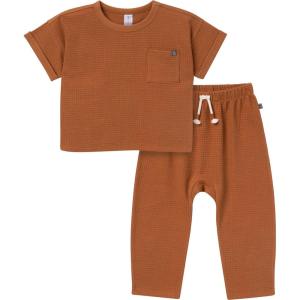 imageModern Moments by Gerber Boys Baby and Toddler Honey Comb Sweater Knit Top and Pant SetMedium Brown