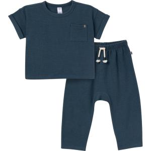 imageModern Moments by Gerber Boys Baby and Toddler Honey Comb Sweater Knit Top and Pant SetNavy