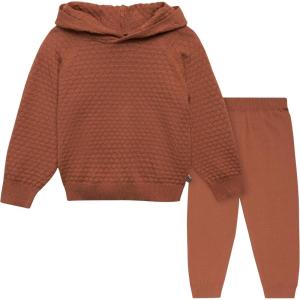 imageModern Moments by Gerber Girls Baby and Toddler Honey Comb Sweater Knit Top and Pant SetMedium Brown
