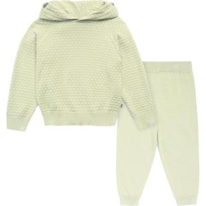 imageModern Moments by Gerber Girls Baby and Toddler Honey Comb Sweater Knit Top and Pant SetMedium Green