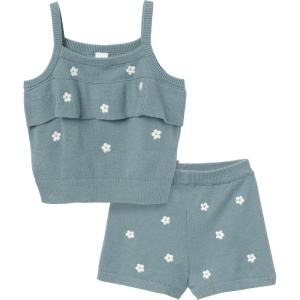 imageModern Moments by Gerber Girls Baby and Toddler Jersey Sweater Knit 2piece Short SetTeal