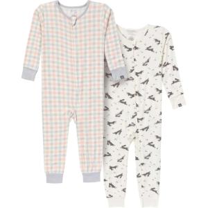 imageModern Moments by Gerber Unisex Baby Viscose Holiday 2Pack Tight Fitting Footless PajamasBlue Plaid