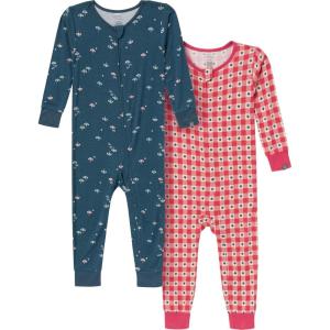 imageModern Moments by Gerber Unisex Baby Viscose Holiday 2Pack Tight Fitting Footless PajamasBlue Umbrella