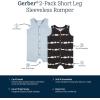 imageGerber Baby Boys 2Pack Short Leg RomperDark Grey and Blue
