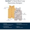imageGerber Baby Boys 2Pack Short Leg RomperGrey and Yellow