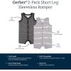 imageGerber Baby Boys 2Pack Short Leg RomperHeather and Dark Grey