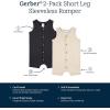 imageGerber Baby Boys 2Pack Short Leg RomperTan and Dark Grey