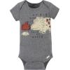 imageGerber Baby Boys 4Pack Short Sleeve Onesies BodysuitsDino Grey