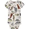 imageGerber Baby Boys 4Pack Short Sleeve Onesies BodysuitsDino Grey
