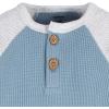 imageGerber Baby Boys Long Sleeve Henley Onesies 2 PackBlue and Heather Grey