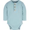 imageGerber Baby Boys Long Sleeve Henley Onesies 2 PackBlue and Ivory
