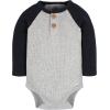 imageGerber Baby Boys Long Sleeve Henley Onesies 2 PackRed Black Heather Grey