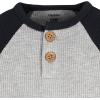 imageGerber Baby Boys Long Sleeve Henley Onesies 2 PackRed Black Heather Grey