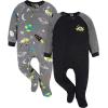 imageGerber Baby Boys Toddler Loose Fit Flame Resistant Fleece Footed Pajamas 4PackGrey Space  Lion