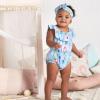 imageGerber Baby Girls 2Piece Wide Neck Romper ampamp Headband Set