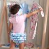 imageGerber Baby Girls 3Piece Short Sleeve Onesies Diaper Cover ampamp Headband SetBlue Rose