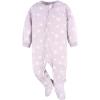 imageGerber Baby Girls Flame Resistant Fleece Footed Pajamas 3PackPurple Rainbows