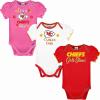 imageGerber Baby Girls NFL Team 3 Pack Short Sleeve Onesie BodysuitTeam Color