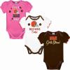 imageGerber Baby Girls NFL Team 3 Pack Short Sleeve Onesie BodysuitTeam Color